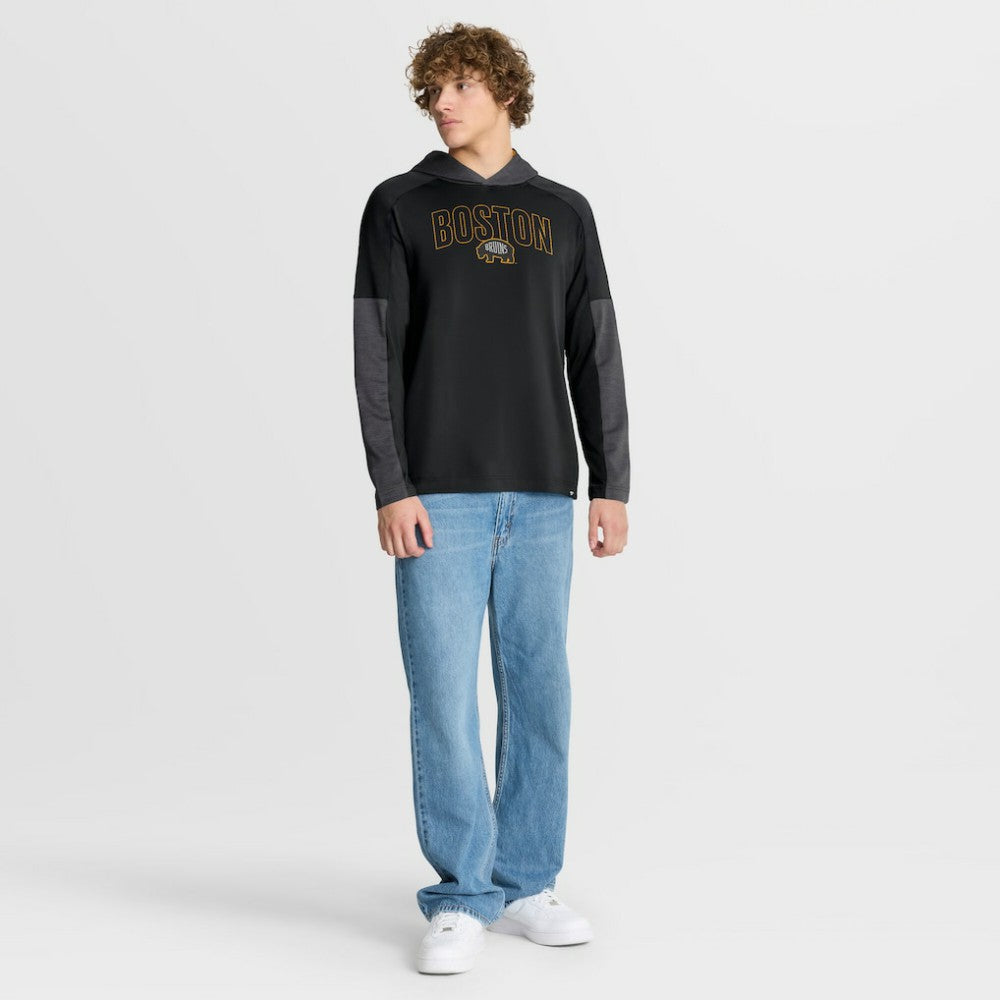 Boston Bruins Fanatics Penalty Shot Long Sleeve Hoodie T-Shirt - Black T-shirts