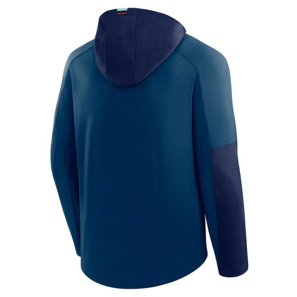 Seattle Kraken Fanatics Penalty Shot Long Sleeve Hoodie T-Shirt - Deep Sea Blue T-shirts