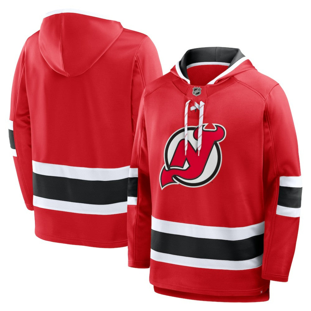 New Jersey Devils Fanatics Prime Time Fleece Hoodie - Red Jerseys