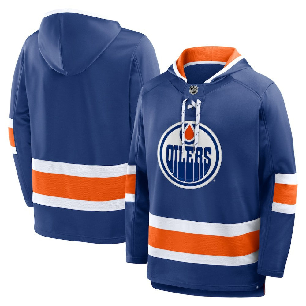 Edmonton Oilers Fanatics Prime Time Fleece Hoodie - Royal Hoodies