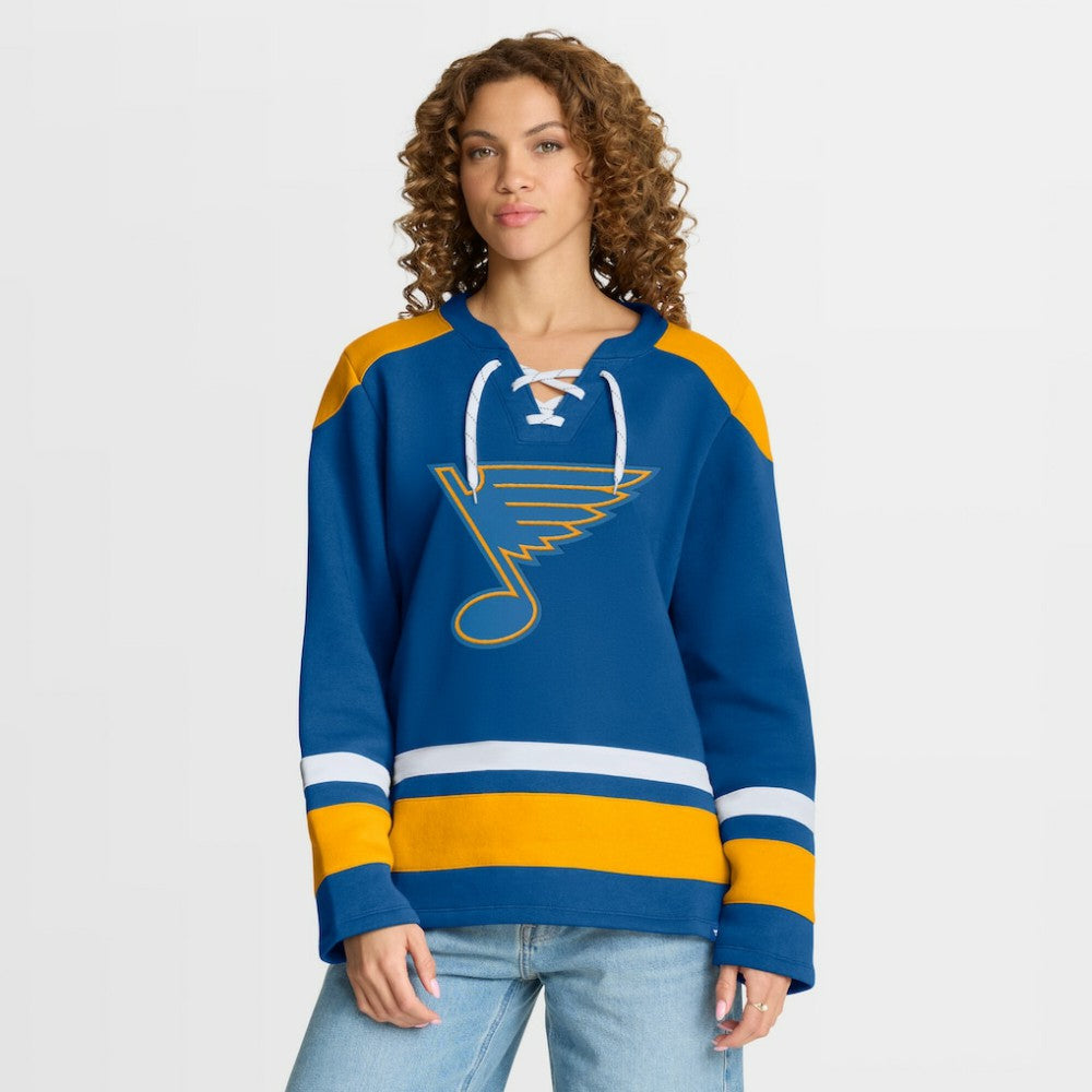 St. Louis Blues Fanatics Women's Icing Long Sleeve Lace Up Sweatshirt - Blue Sweatshirts