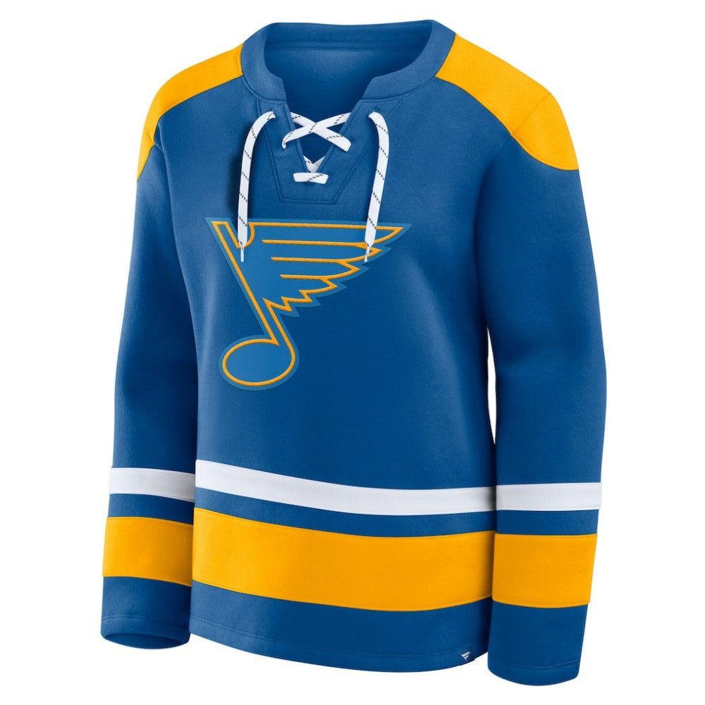 St. Louis Blues Fanatics Women's Icing Long Sleeve Lace Up Sweatshirt - Blue Sweatshirts
