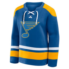 St. Louis Blues Fanatics Women's Icing Long Sleeve Lace Up Sweatshirt - Blue Sweatshirts