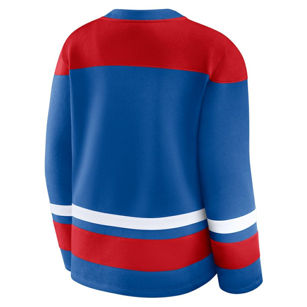 New York Rangers Fanatics Women's Icing Long Sleeve Lace Up Sweatshirt - Blue Sweatshirts
