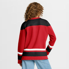 Chicago Blackhawks Fanatics Women's Icing Long Sleeve Lace Up Sweatshirt - Athletic Red Sweatshirts