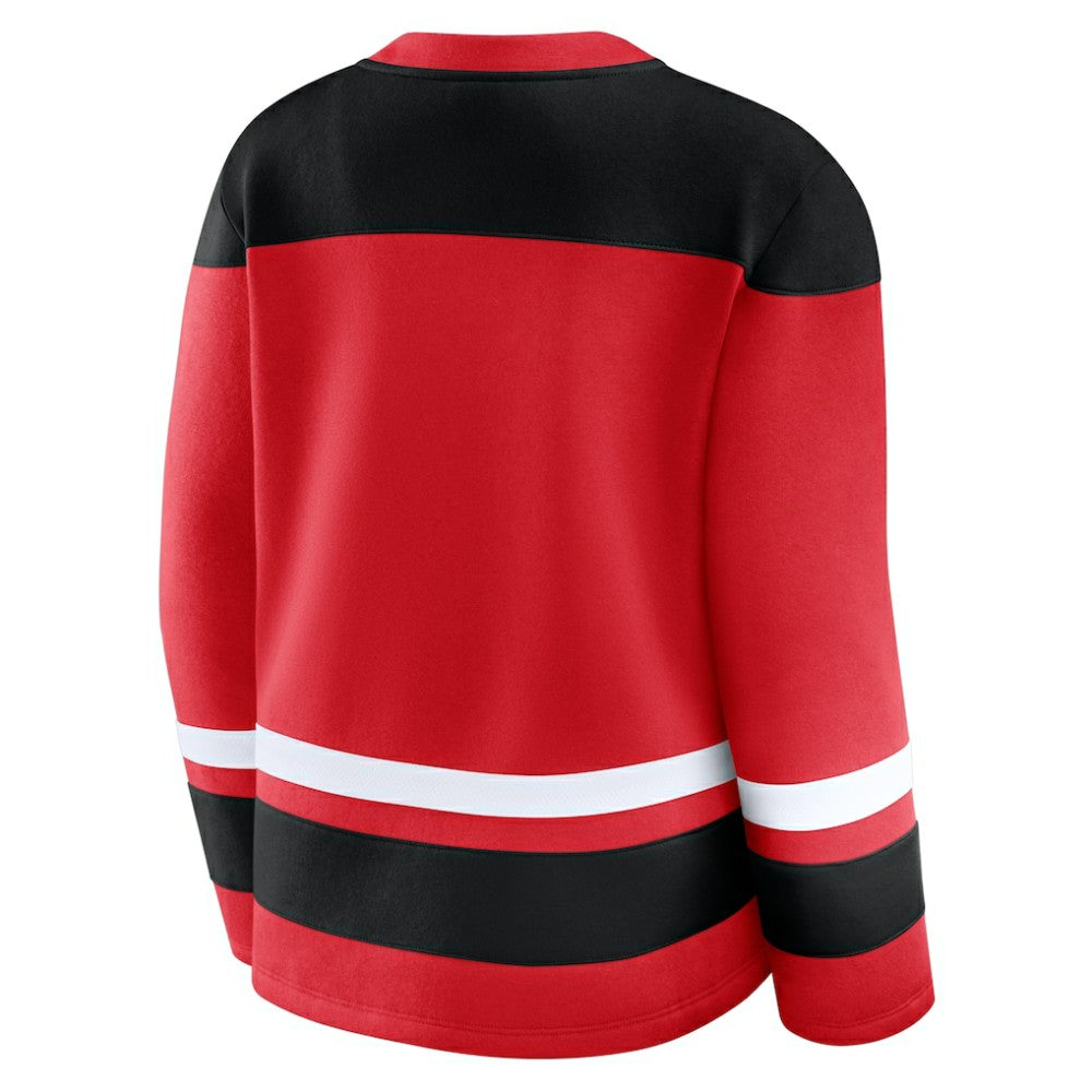 Chicago Blackhawks Fanatics Women's Icing Long Sleeve Lace Up Sweatshirt - Athletic Red Sweatshirts