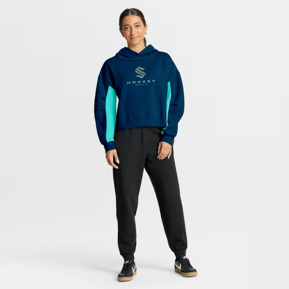 Seattle Kraken Fanatics Women's Back Check Boxy Hoodie - Navy Hoodies