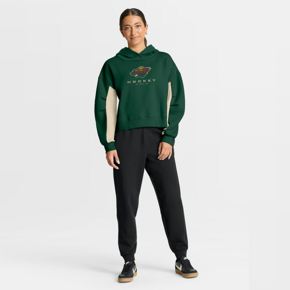 Minnesota Wild Fanatics Women's Back Check Boxy Hoodie - Green Hoodies