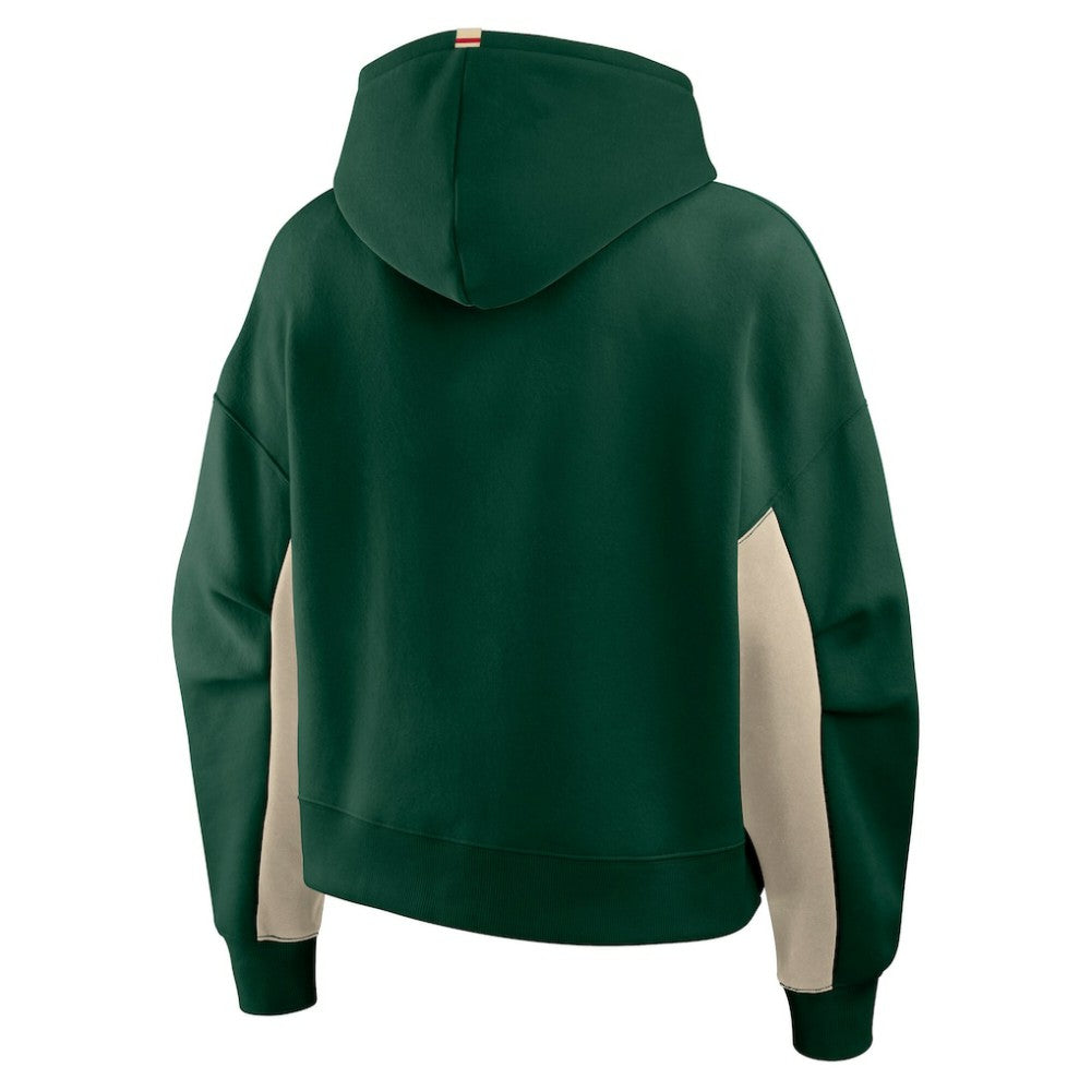 Minnesota Wild Fanatics Women's Back Check Boxy Hoodie - Green Hoodies