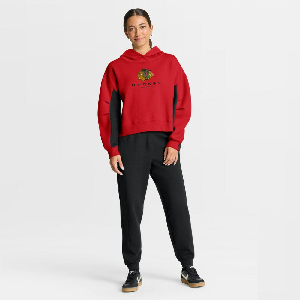 Chicago Blackhawks Fanatics Women's Back Check Boxy Hoodie - Red Hoodies