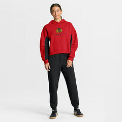 Chicago Blackhawks Fanatics Women's Back Check Boxy Hoodie - Red Hoodies