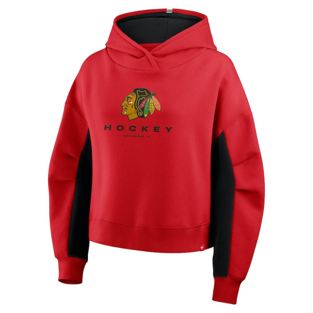 Chicago Blackhawks Fanatics Women's Back Check Boxy Hoodie - Red Hoodies