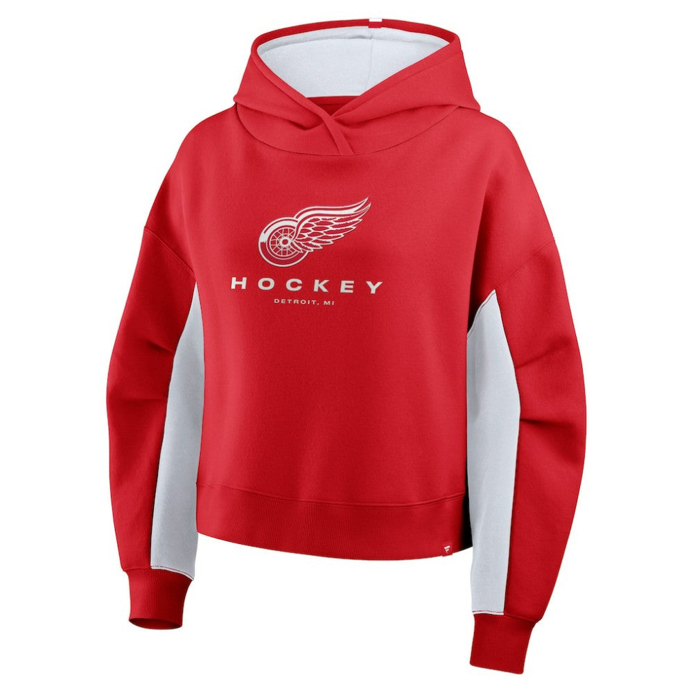 Detroit Red Wings Fanatics Women's Back Check Boxy Hoodie - Red Hoodies