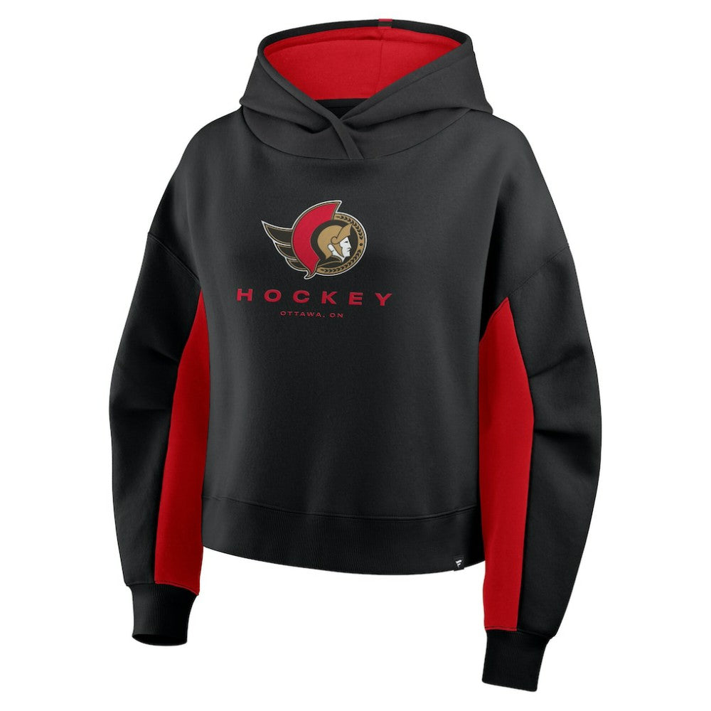 Ottawa Senators Fanatics Women's Back Check Boxy Hoodie - Black Hoodies