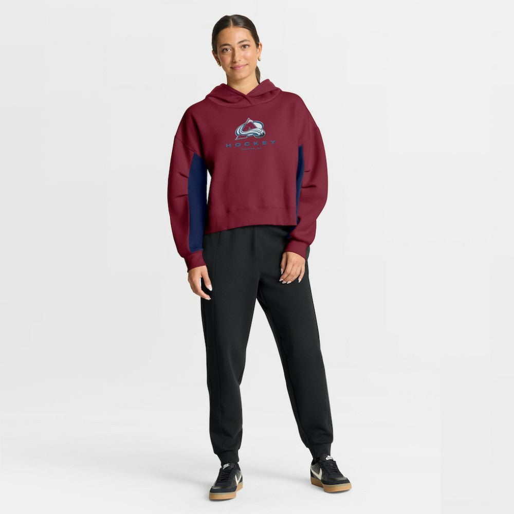 Colorado Avalanche Fanatics Women's Back Check Boxy Hoodie - Burgundy Hoodies