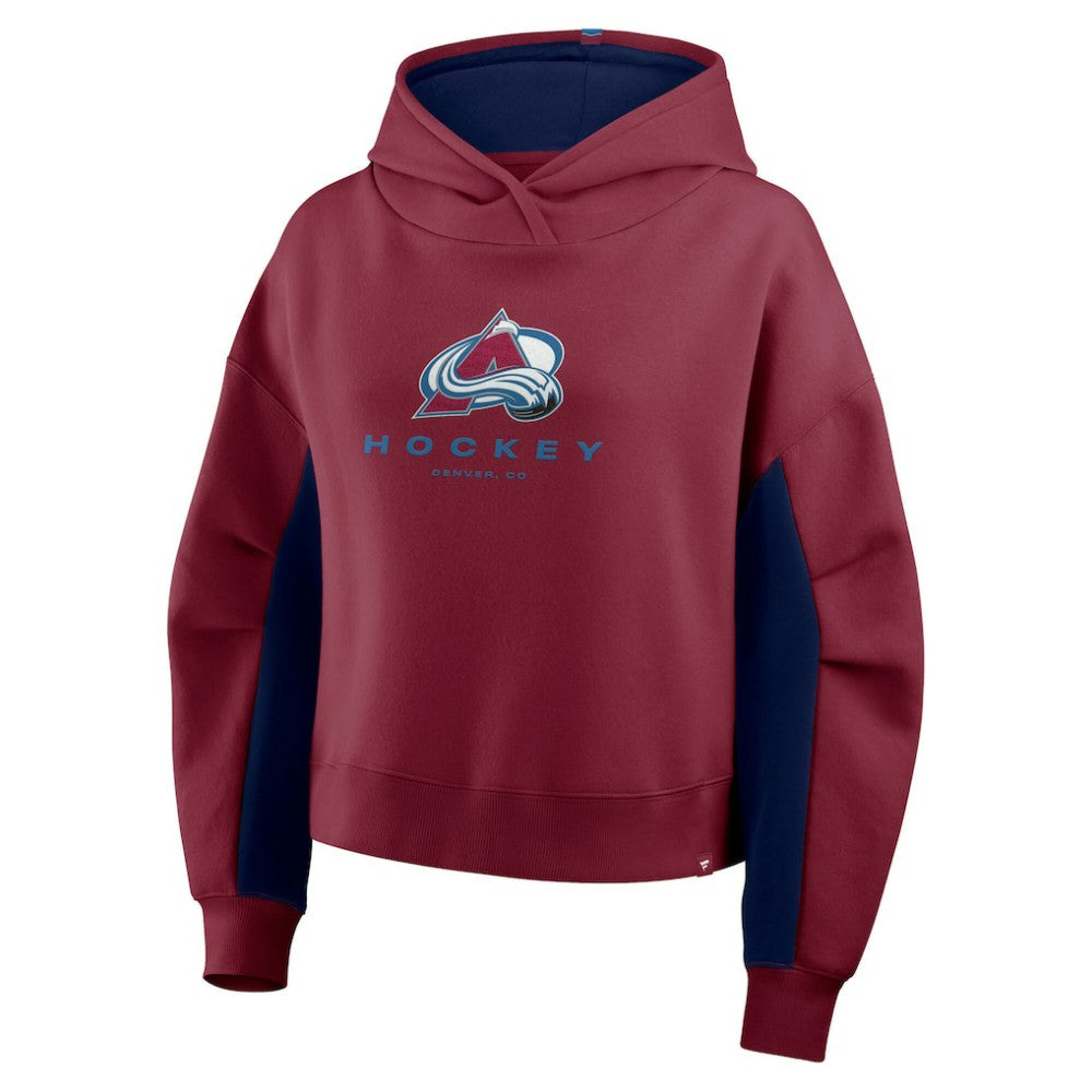 Colorado Avalanche Fanatics Women's Back Check Boxy Hoodie - Burgundy Hoodies