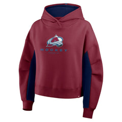 Colorado Avalanche Fanatics Women's Back Check Boxy Hoodie - Burgundy Hoodies