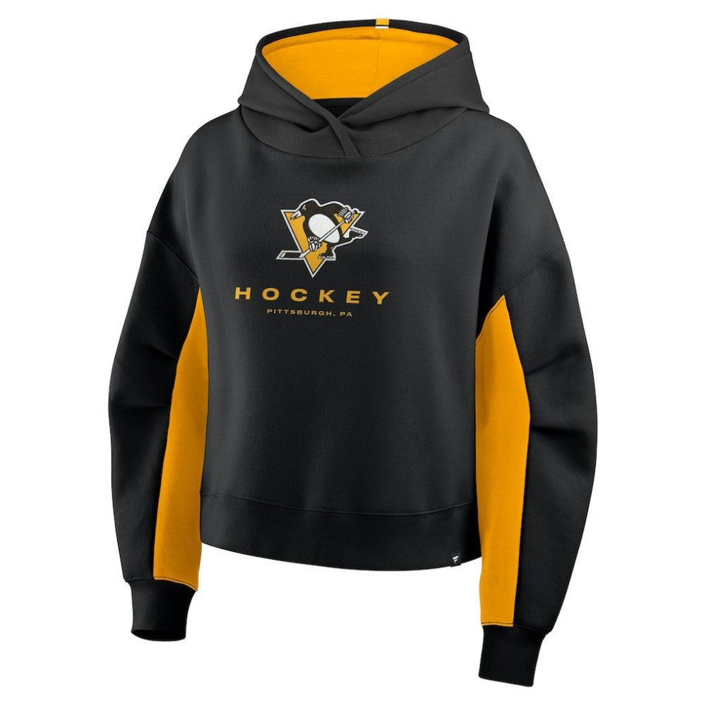 Pittsburgh Penguins Fanatics Women's Back Check Boxy Hoodie - Black Hoodies