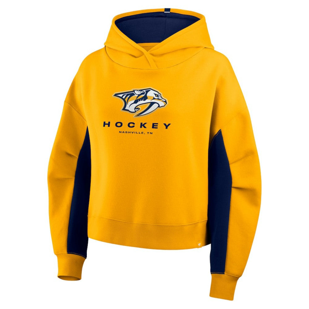 Nashville Predators Fanatics Women's Back Check Boxy Hoodie - Gold Hoodies