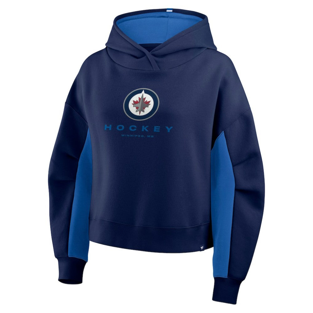 Winnipeg Jets Fanatics Women's Back Check Boxy Hoodie - Navy Hoodies
