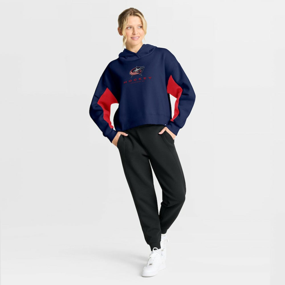 Columbus Blue Jackets Fanatics Women's Back Check Boxy Hoodie - Navy Hoodies