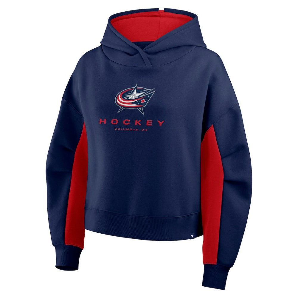 Columbus Blue Jackets Fanatics Women's Back Check Boxy Hoodie - Navy Hoodies