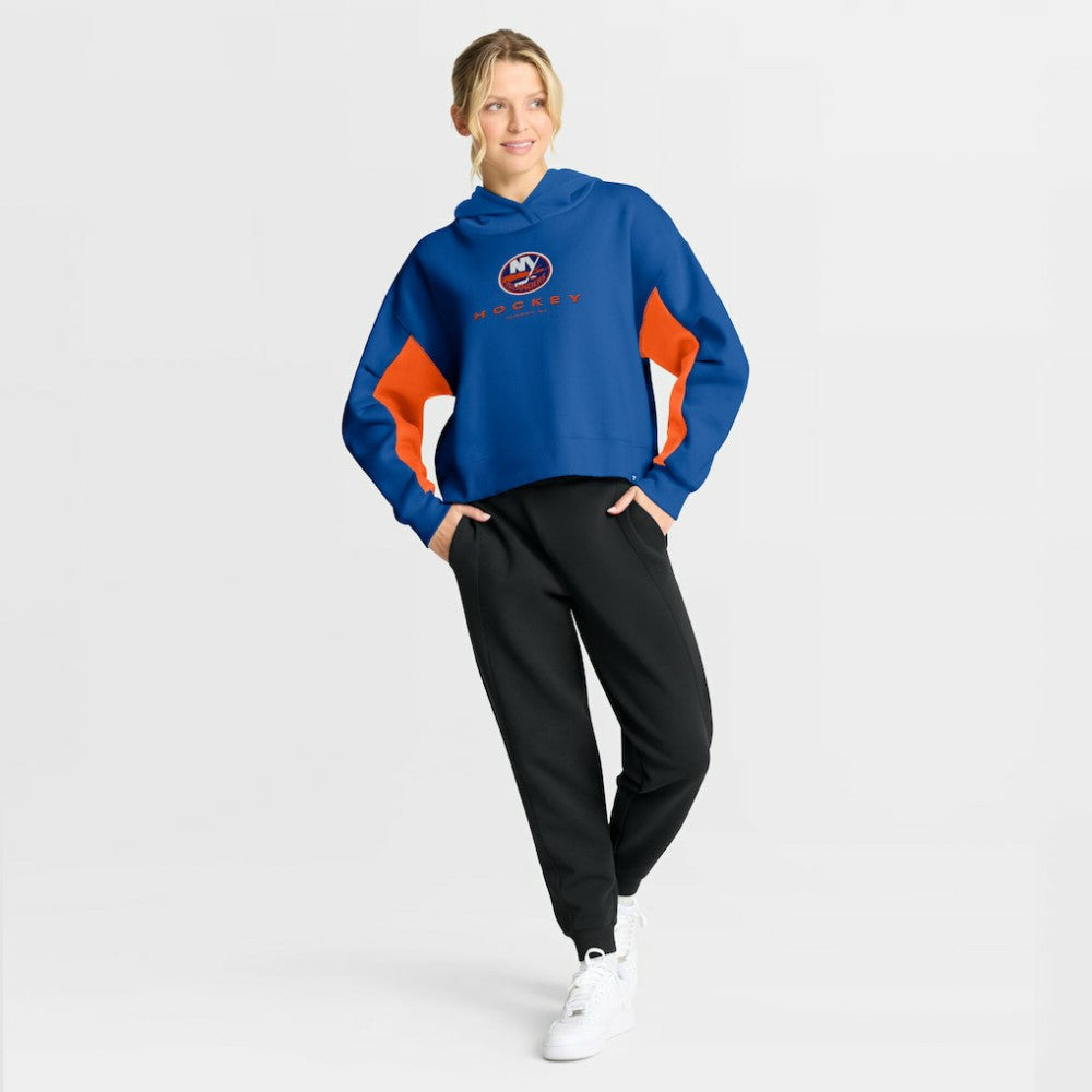 New York Islanders Fanatics Women's Back Check Boxy Hoodie - Royal Hoodies