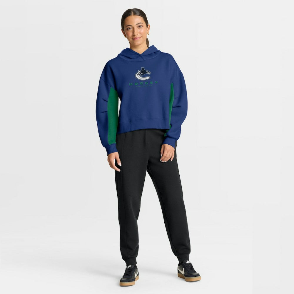 Vancouver Canucks Fanatics Women's Back Check Boxy Hoodie - Blue Hoodies