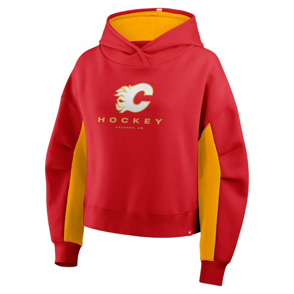 Calgary Flames Fanatics Women's Back Check Boxy Hoodie - Red Hoodies