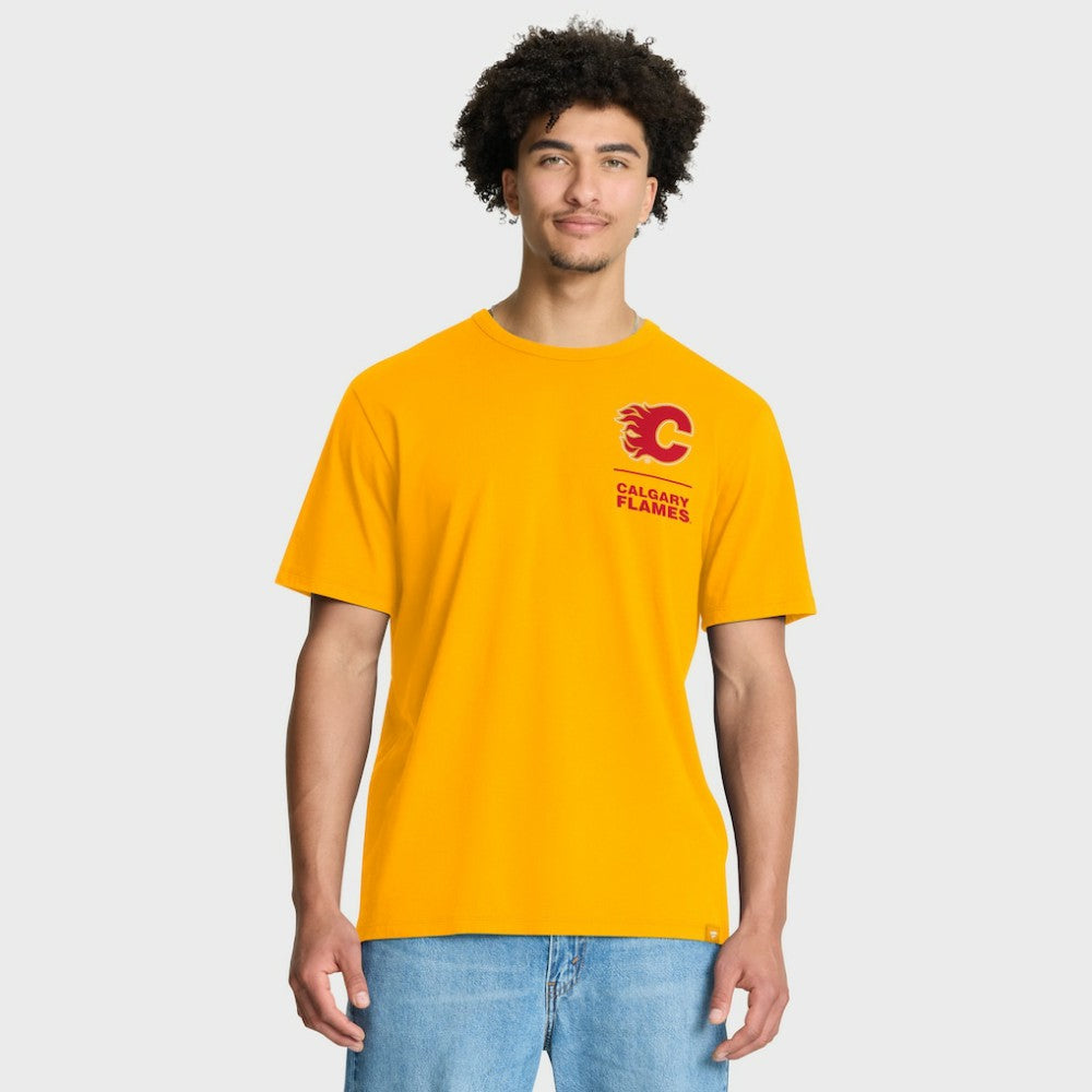 Calgary Flames Fanatics Crash The Net Legacy T-Shirt - Gold T-shirts
