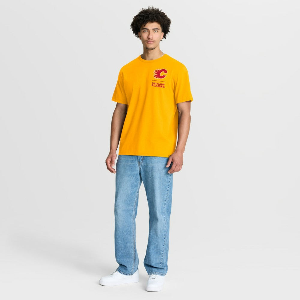 Calgary Flames Fanatics Crash The Net Legacy T-Shirt - Gold T-shirts