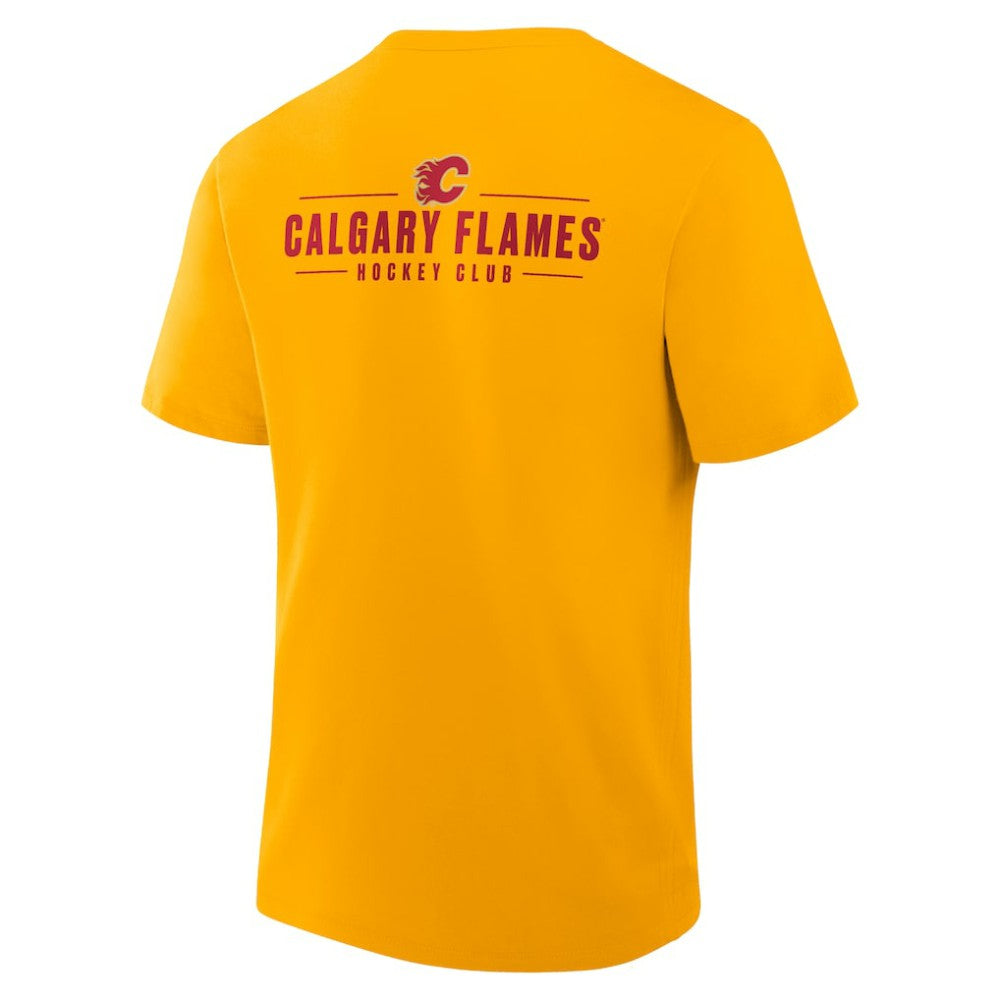 Calgary Flames Fanatics Crash The Net Legacy T-Shirt - Gold T-shirts