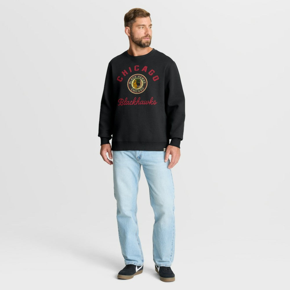 Chicago Blackhawks Fanatics Vintage Stickler Sweatshirt - Black Sweatshirts