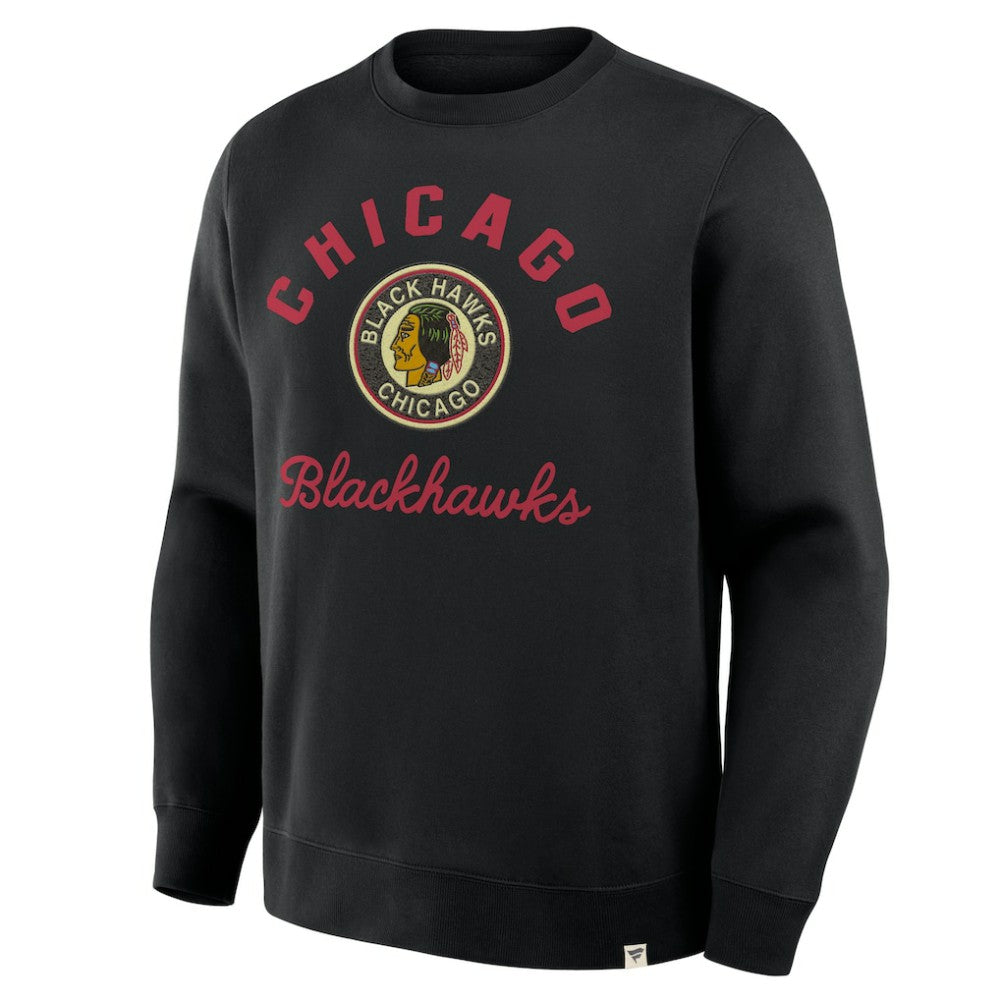 Chicago Blackhawks Fanatics Vintage Stickler Sweatshirt - Black Sweatshirts