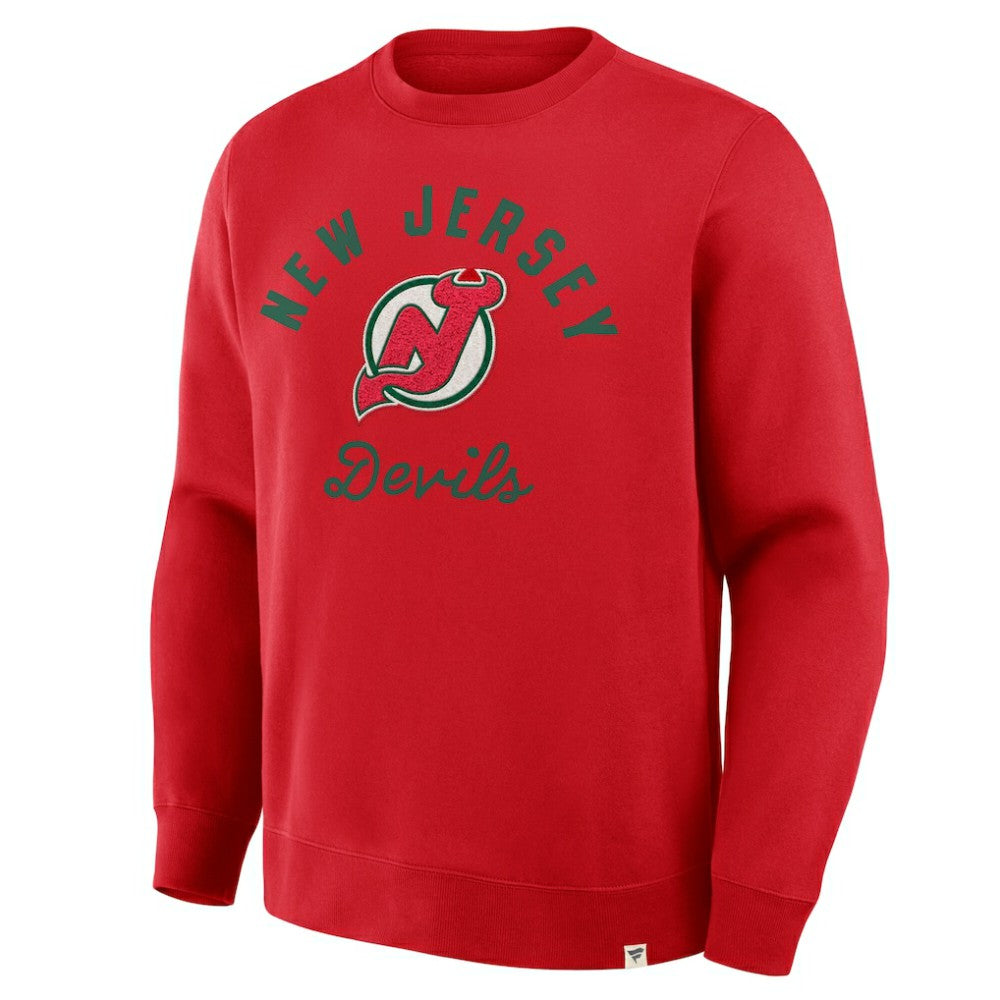 New Jersey Devils Fanatics Vintage Stickler Sweatshirt - Red Sweatshirts