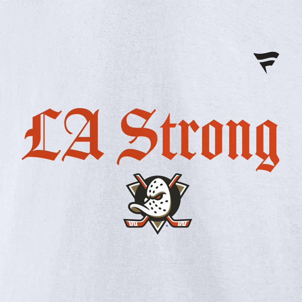 Anaheim Ducks Fanatics Unisex LA Strong Premium Fleece Pullover Hoodie - White Hoodies