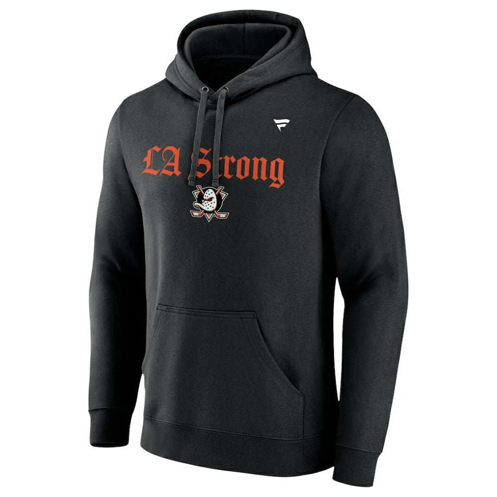 Anaheim Ducks Fanatics Unisex LA Strong Fleece Pullover Hoodie - Black Hoodies