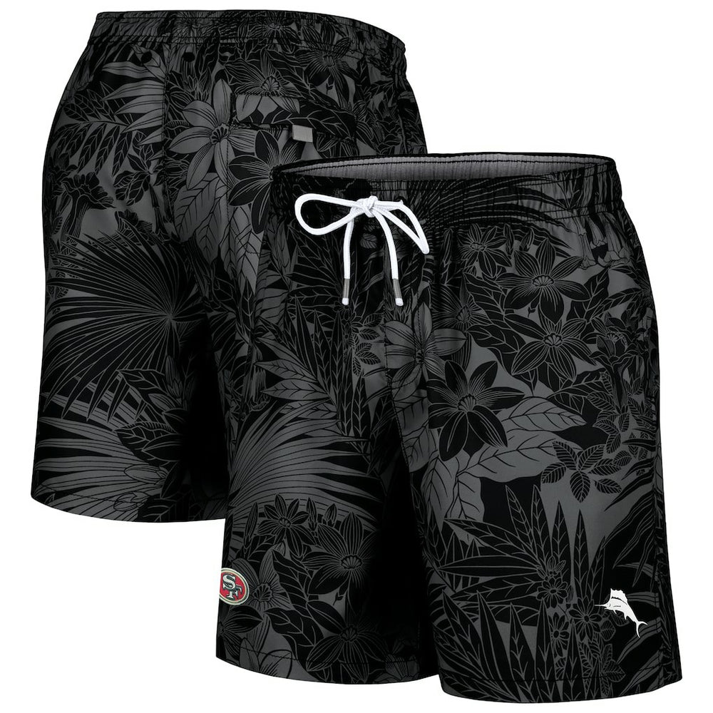 San Francisco 49ers Naples Santiago Palm Shorts - Black outlet