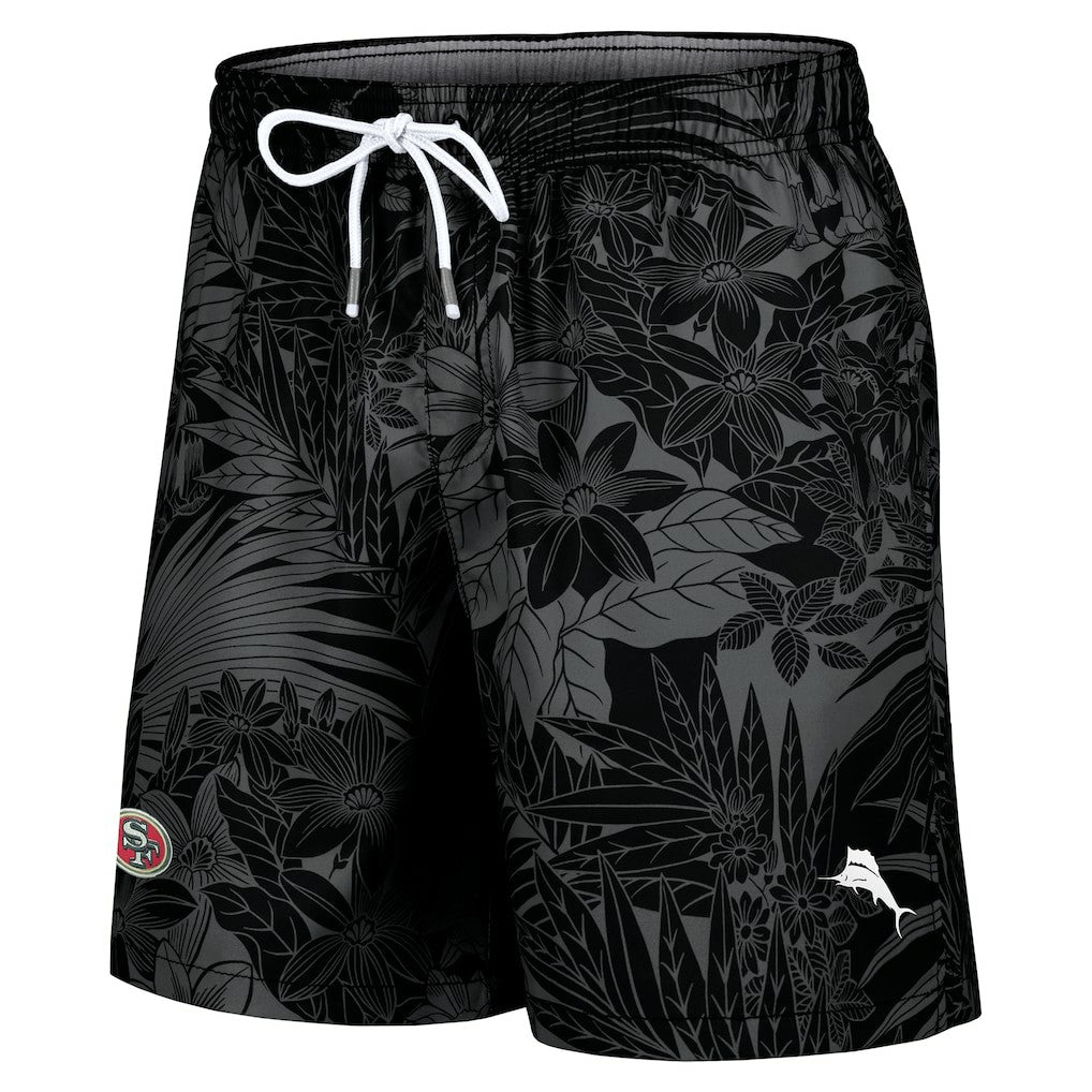 San Francisco 49ers Naples Santiago Palm Shorts - Black outlet
