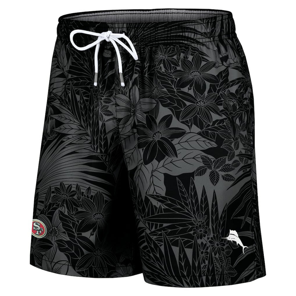 San Francisco 49ers Naples Santiago Palm Shorts - Black outlet