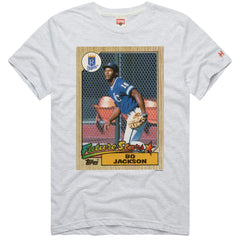 Bo Jackson Kansas City Royals Homage 1987 Topps Baseball Card Player T-Shirt Ash