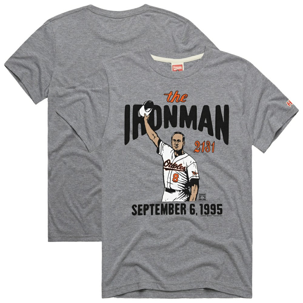 Cal Ripken Jr. Baltimore Orioles Homage Graphic Player T-Shirt Gray
