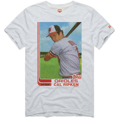 Cal Ripken Jr. Baltimore Orioles Homage 1982 Topps Baseball Card Player T-Shirt Ash