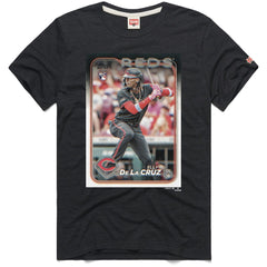 Elly De La Cruz Cincinnati Reds Homage 2024 Topps Baseball Card Player Tri-Blend T-Shirt Charcoal