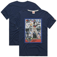 David Ortiz Boston Red Sox Homage 2003 Topps Baseball Card Player T-Shirt Navy