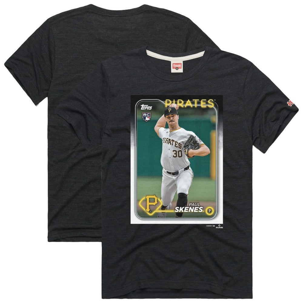 Paul Skenes Pittsburgh Pirates Homage 2024 Topps Baseball Card Player Tri-Blend T-Shirt Charcoal