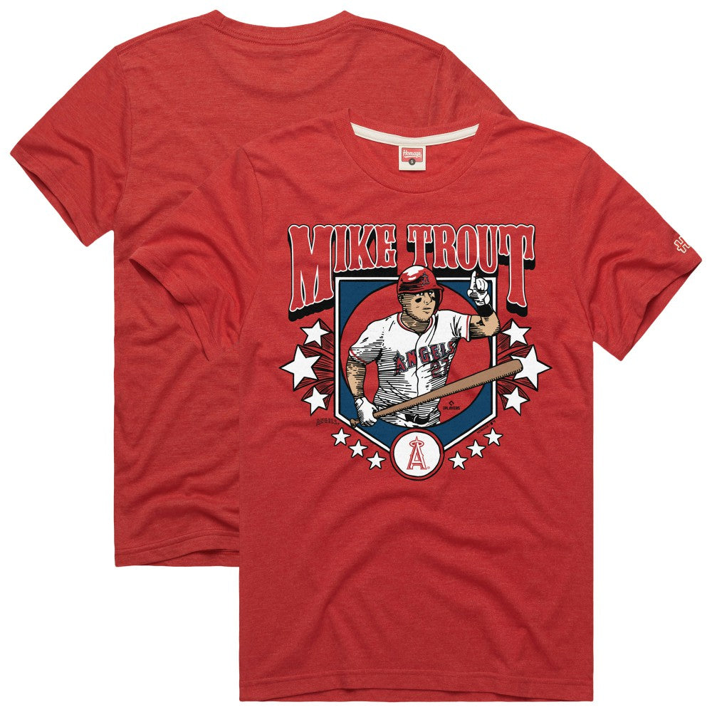 Mike Trout Los Angeles Angels Homage Graphic Player T-Shirt Red