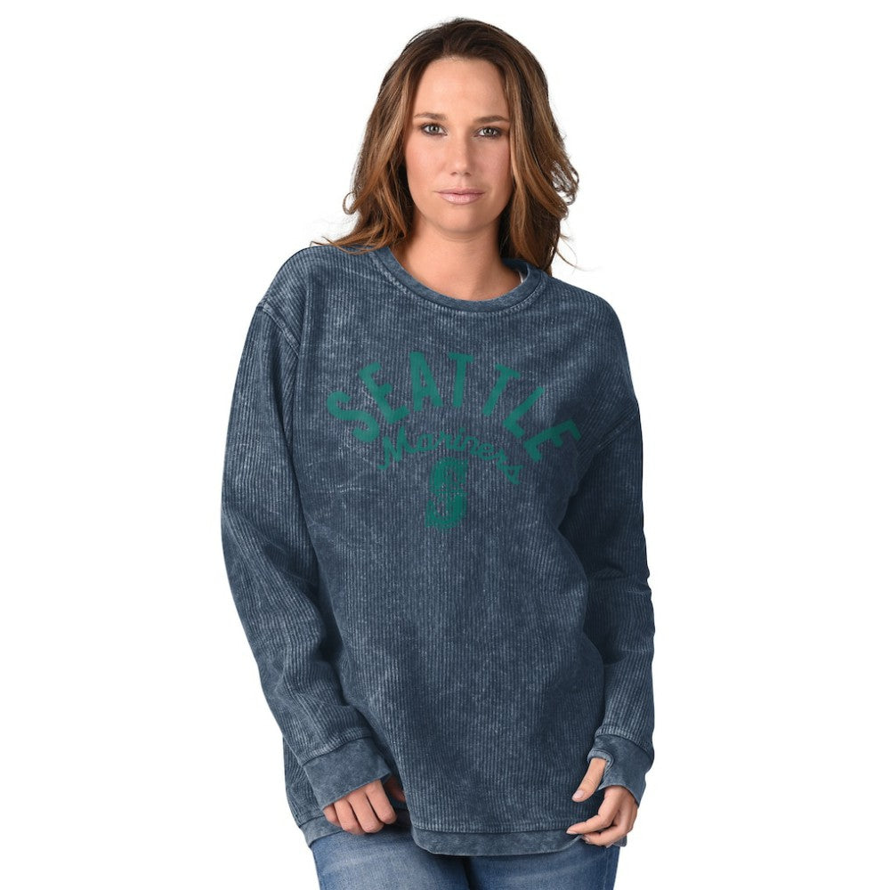 Seattle Mariners G-III 4Her by Carl Banks Women's Comfy Cord Pullover Sweatshirt Navy