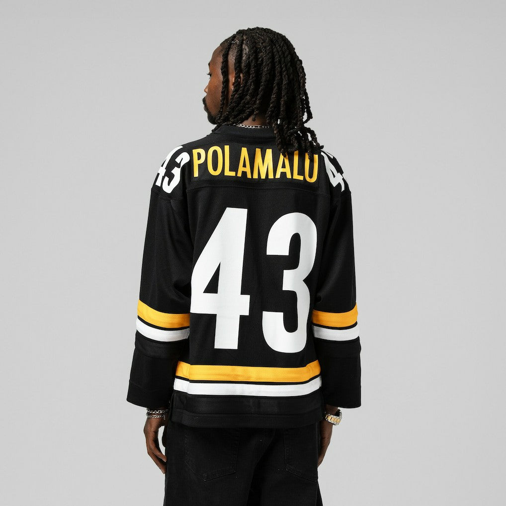 Troy Polamalu Pittsburgh Steelers Maxxed Out Fashion Hockey Jersey - Black sale