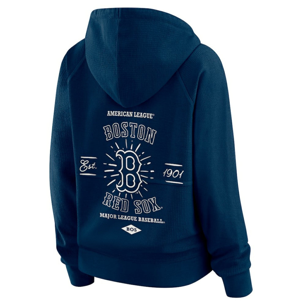 Boston Red Sox WEAR by Erin Andrews Women's Vintage Full-Zip Raglan Hoodie Navy